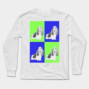 Basset Hound Puppy in blue and green Long Sleeve T-Shirt